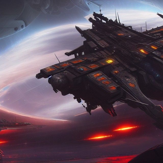 Armored Space Helicopters Docking: Sci-Fi Fantasy Art