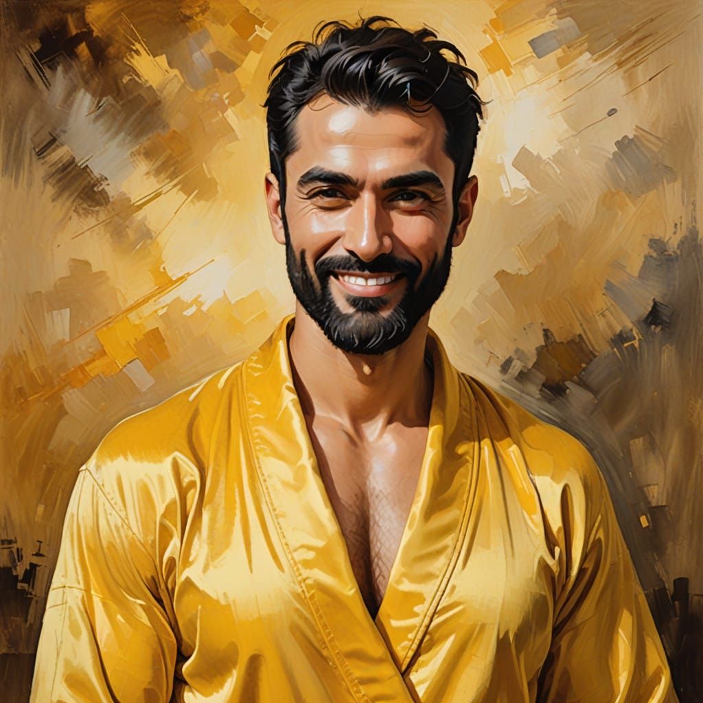 A Handsome Man in Yellow Velvet Robe