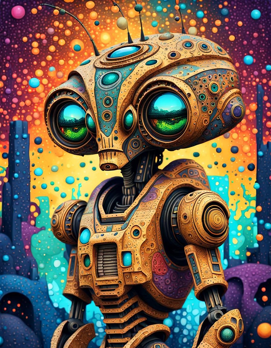 Alien Robot Monsters in Detailed Street Art Style