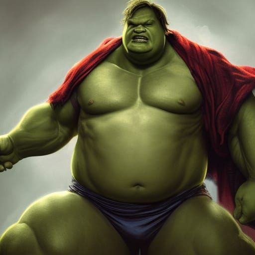 Chris Farley as Hulk: Dark Fantasy Concept Art
