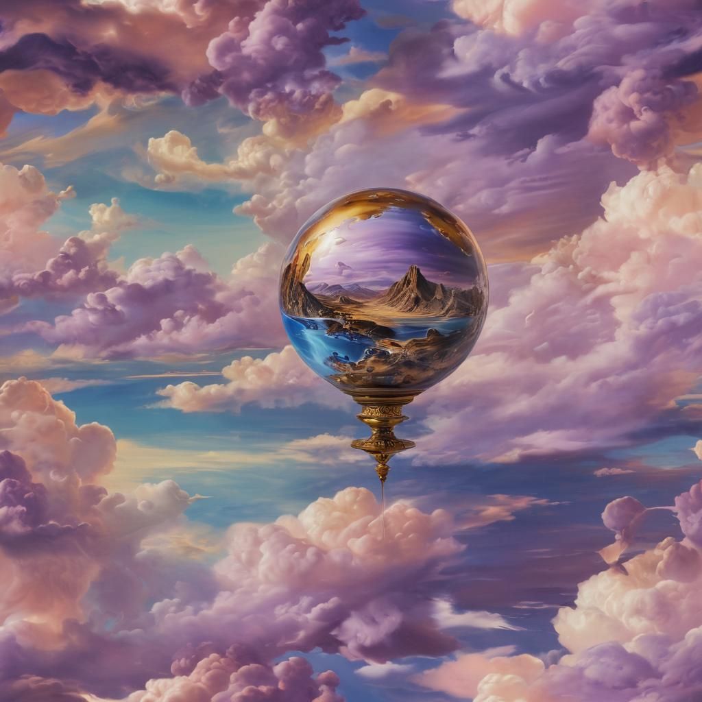 Surreal Ethereal Globe over Melting Landscape