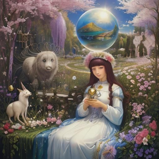 Utopian Dreamscape in Magic Realism Style