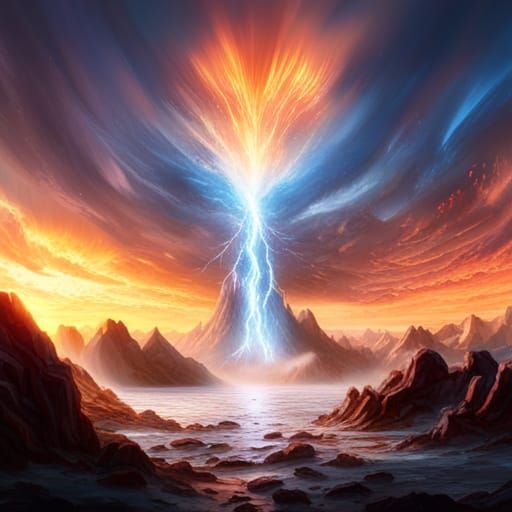 Epic Clash of Gods: Fire and Ice Battle