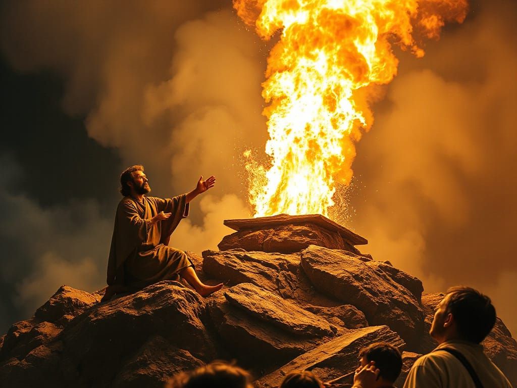 Elijah Calls Down Fire from Heaven in a Blazing Inferno