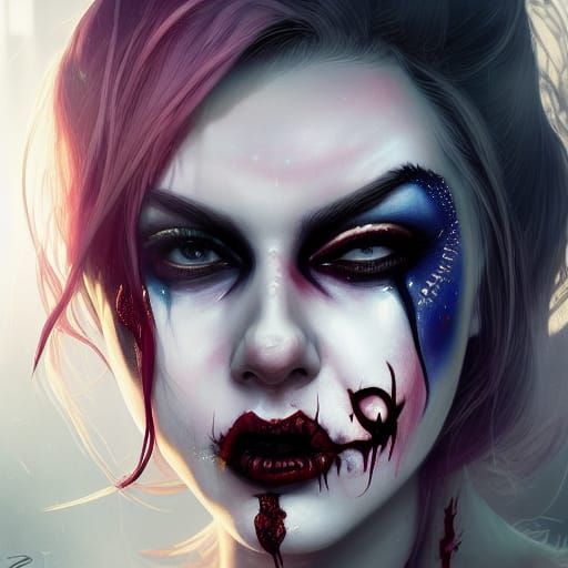 Beautiful Zombie Woman Portrait in Hyperdetailed Style