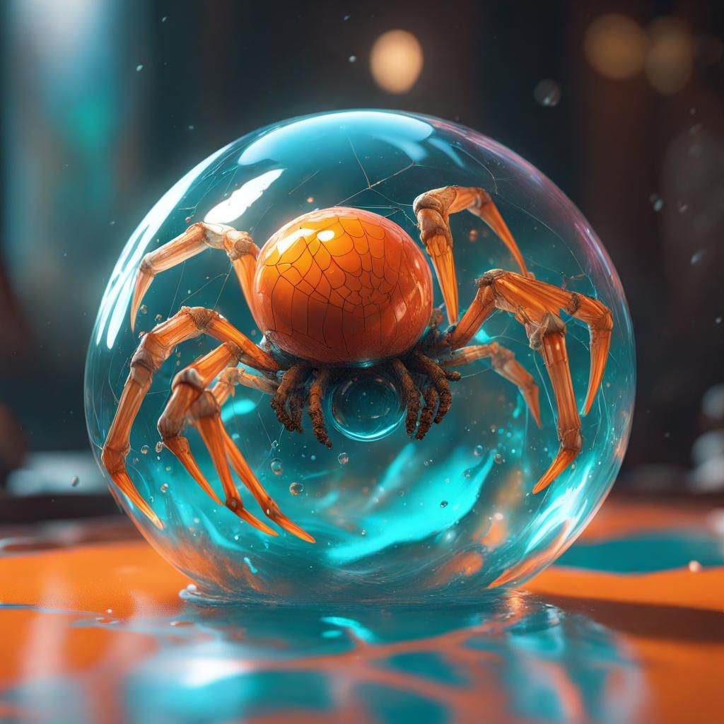 Hyperdetailed Bubble Spider Concept Art in 8K