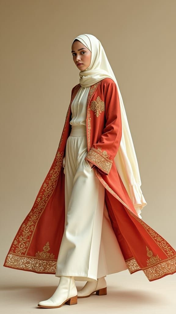 Elegant Muslim Woman in Art Nouveau Style