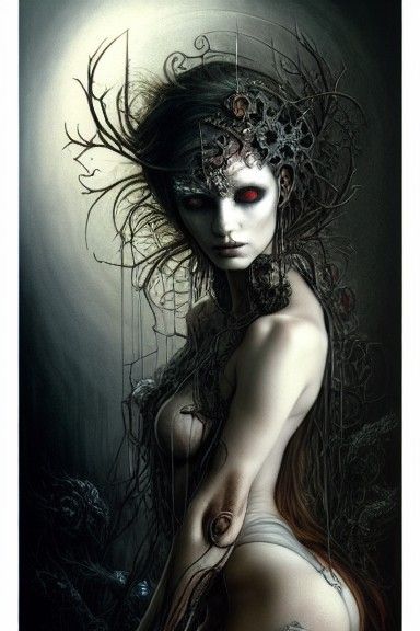 Elegant Nurse Portrait in Art Nouveau Style