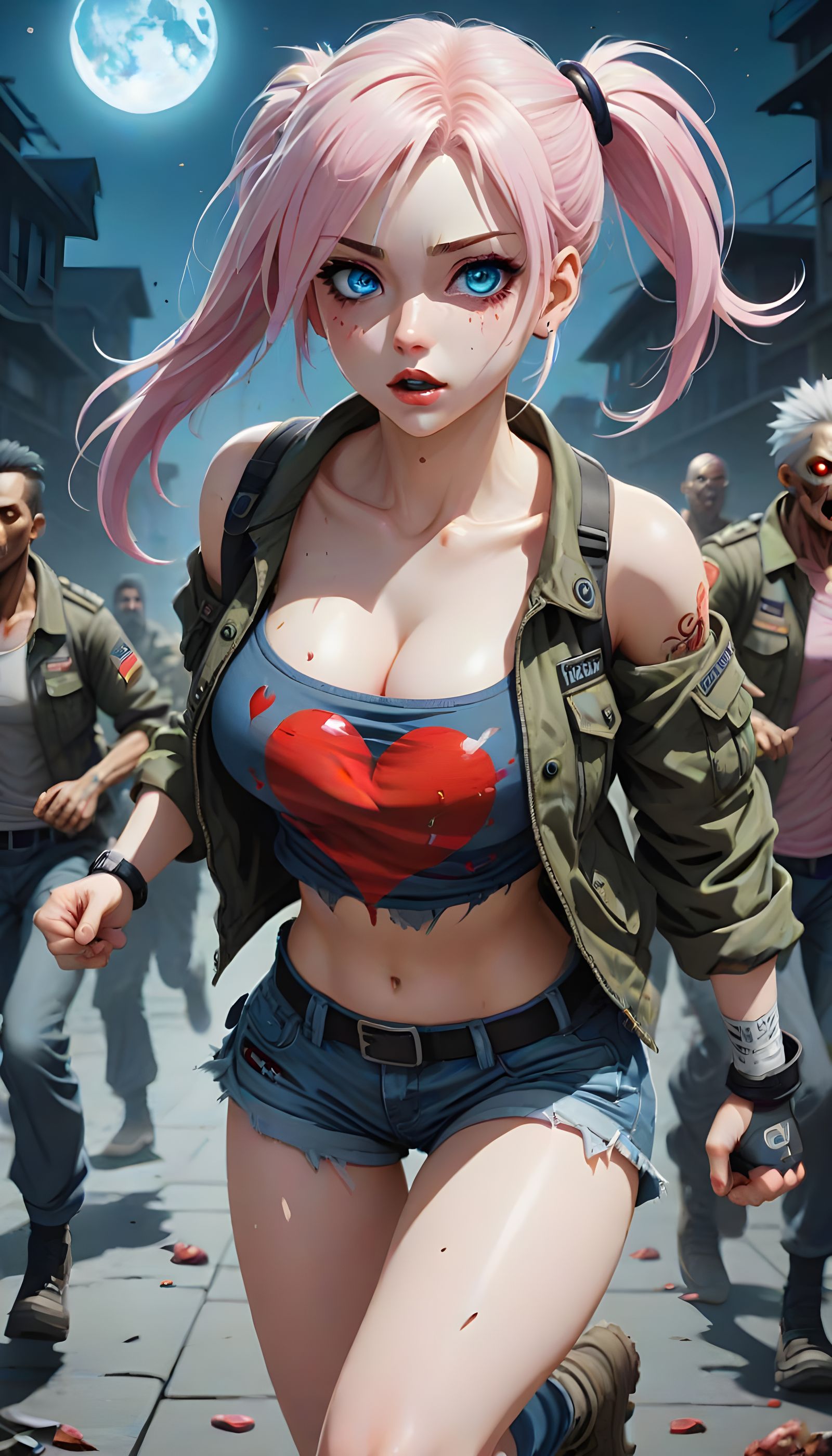 Charming Run Goddess in Cyberpunk Style