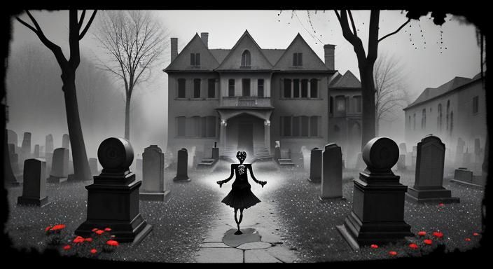 colored insidiously in 3 color layers red green blue fallen evil empire crumbling  apparition magic-eye effect still-mot...