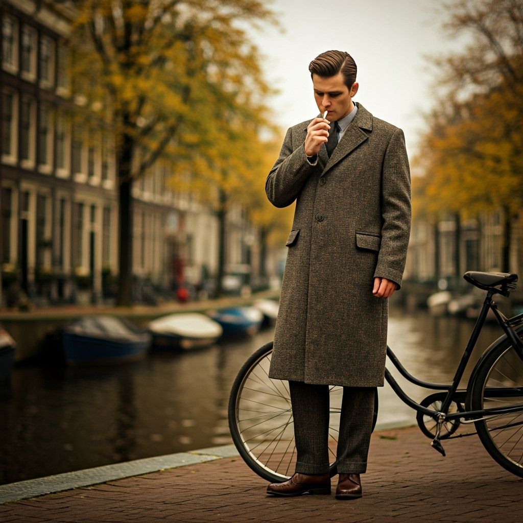 1950s Dutch Man in Amsterdam: Vintage Photorealistic Style
