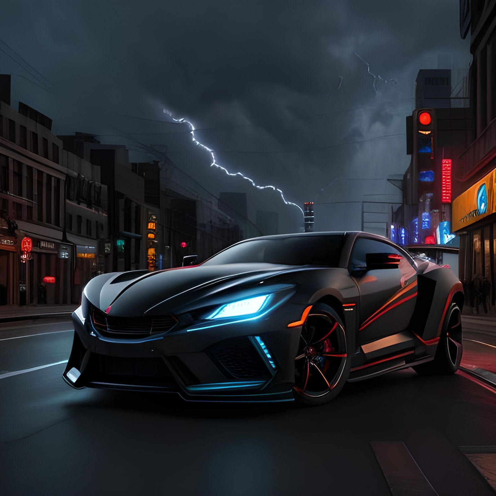 Electric Car Robot Transformer with Lightning Arms