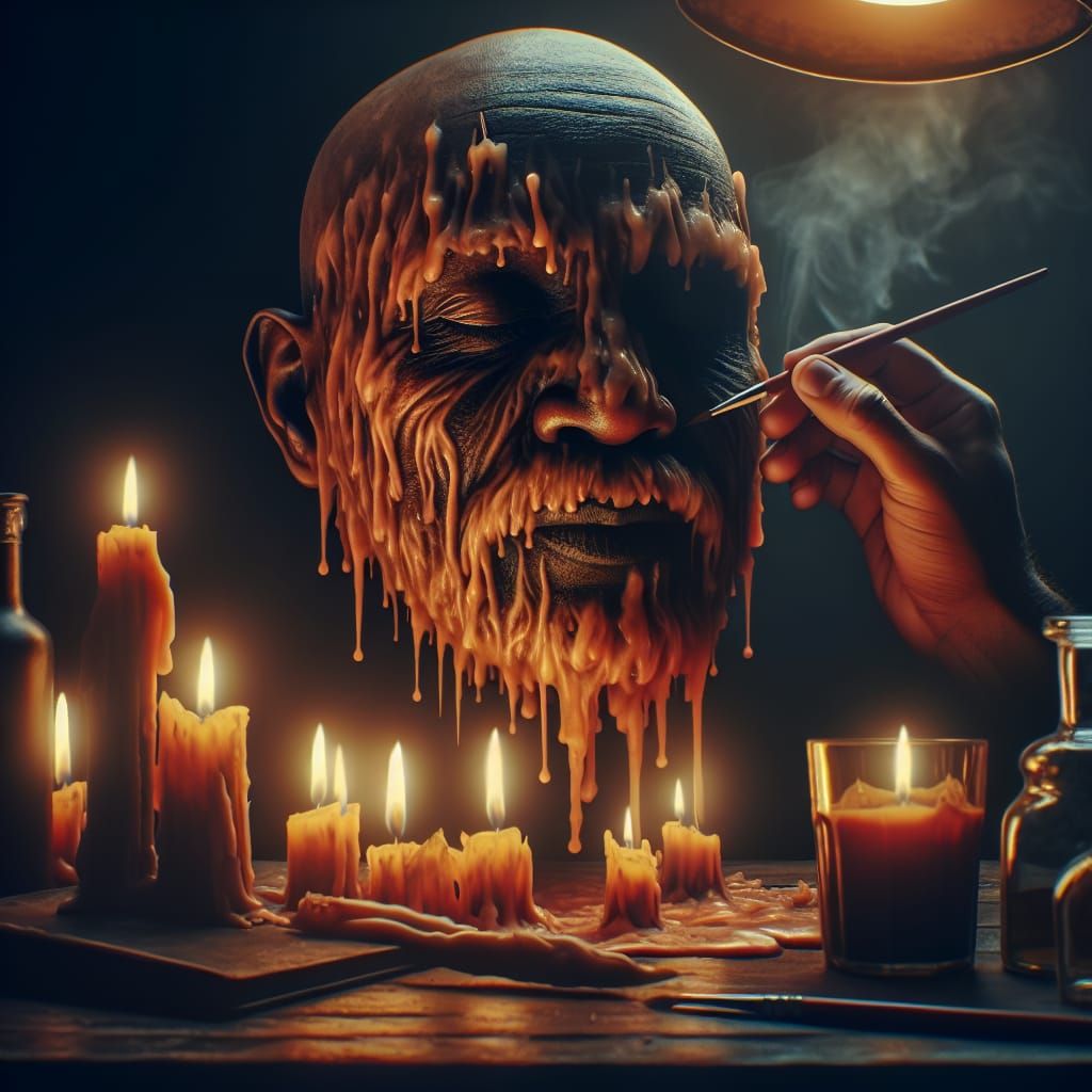 Melting Candle Face: A Horror Masterpiece