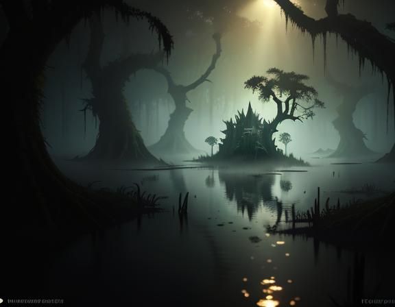 Bullywug in Misty Mangrove Swamp: 3D Game Art