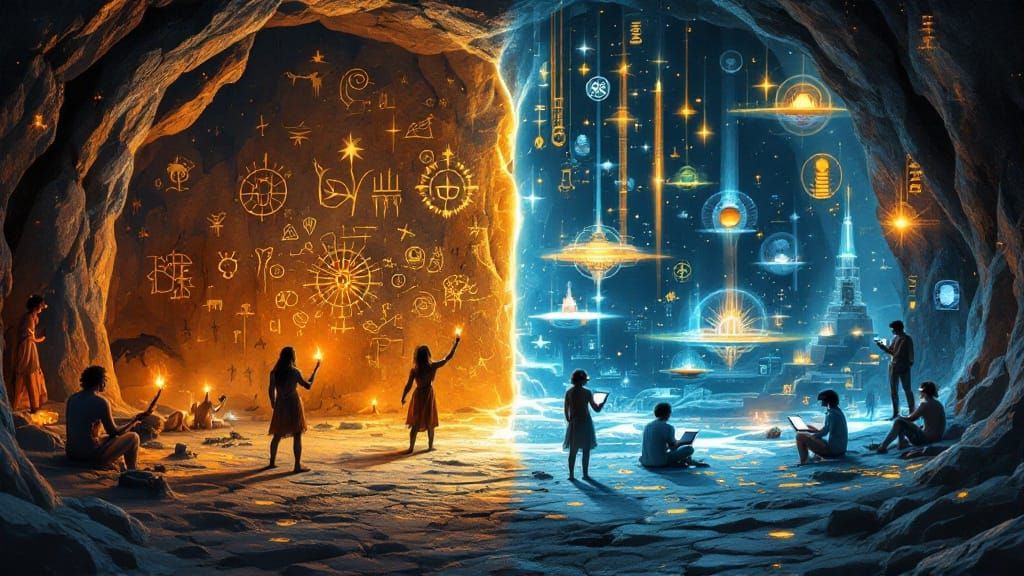 Cave Paintings Meet Virtual Reality: A Digital Painting