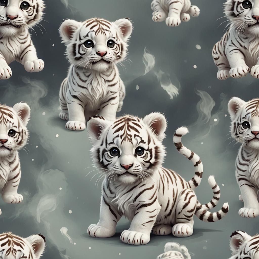Cute Little Tiger Cub as Ghost