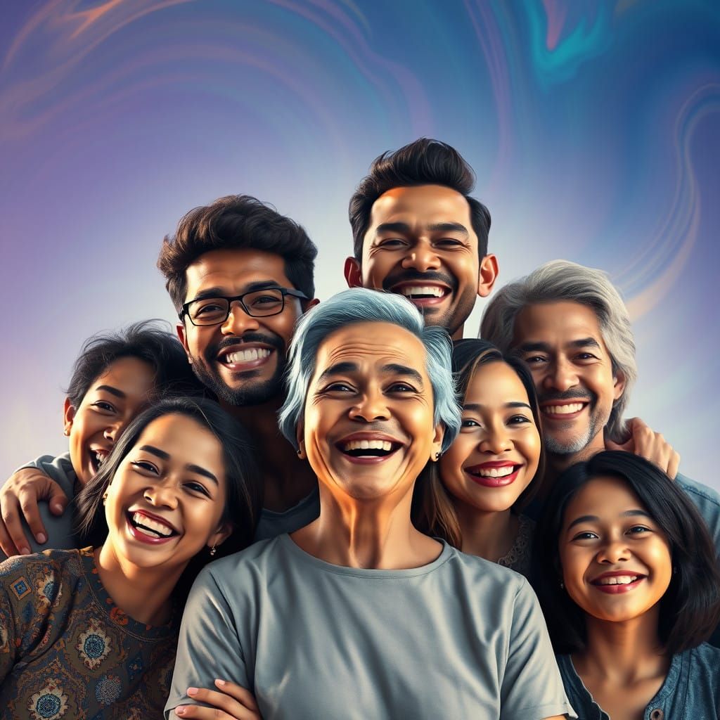 Joyful Global Gathering in Vibrant Colors