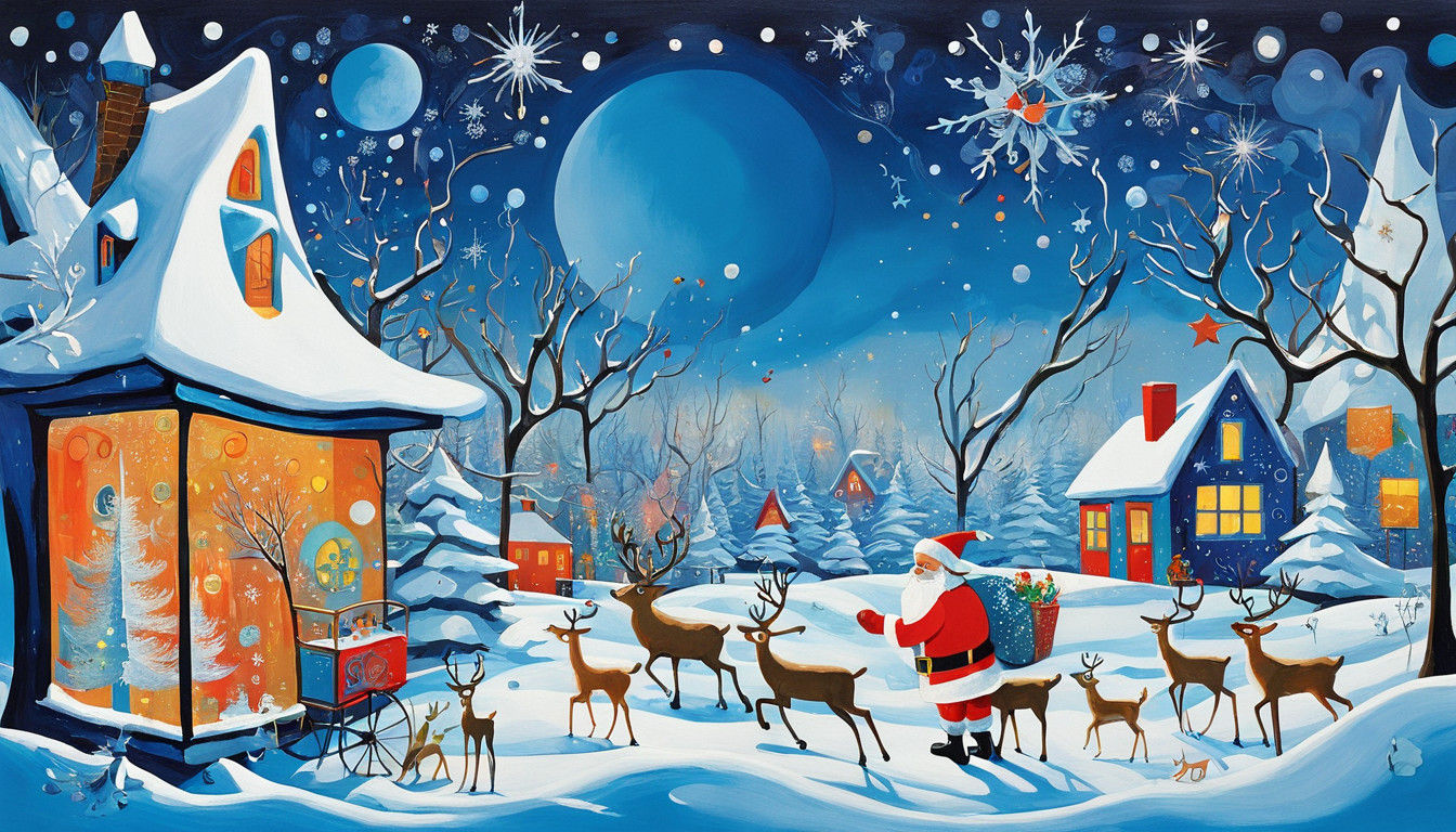 Whimsical Winter Wonderland in Bright, Bold Colors