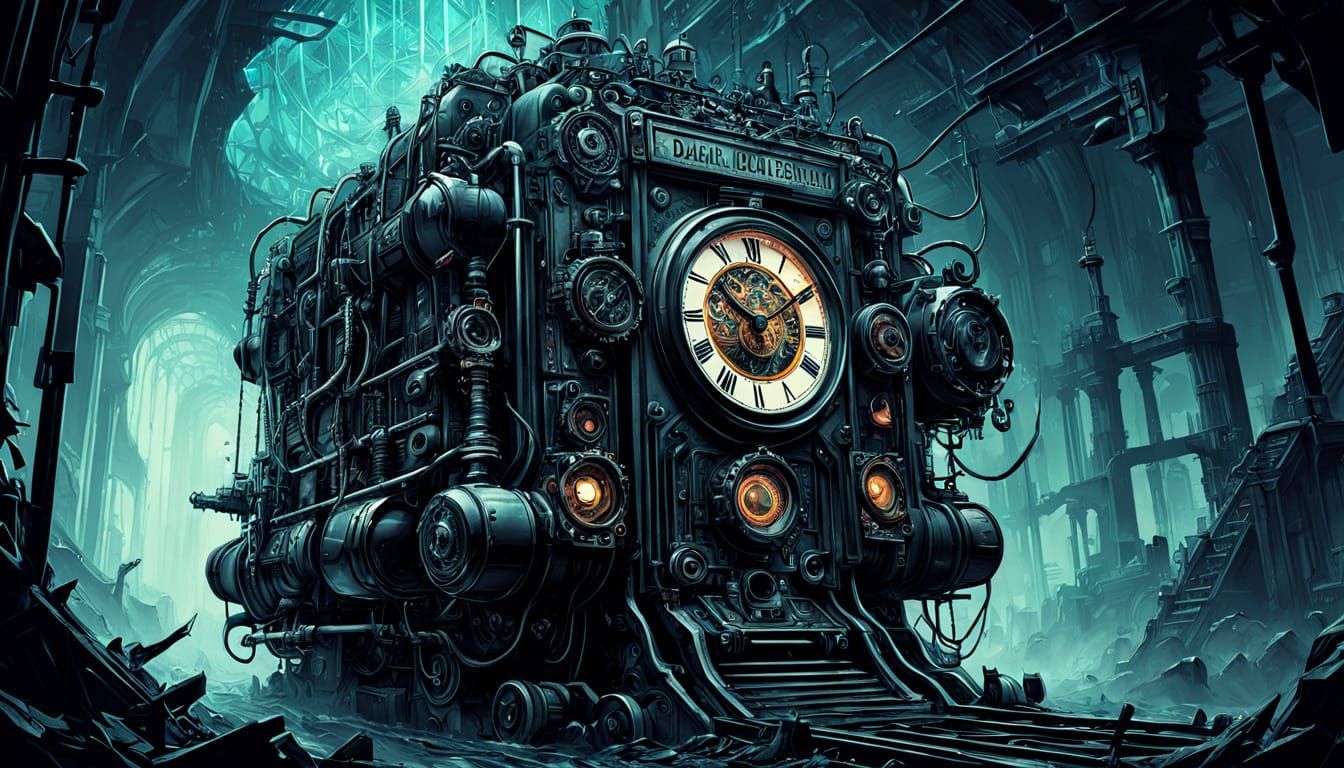 Rusted Train Cars in Giant Tree, Cinematic Film Still