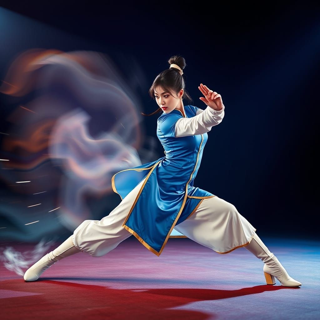 Elegant Chun-Li Cosplay Captured in Motion