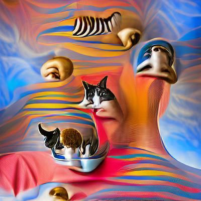 Cats Surrealism Maximalist Stock Photo
