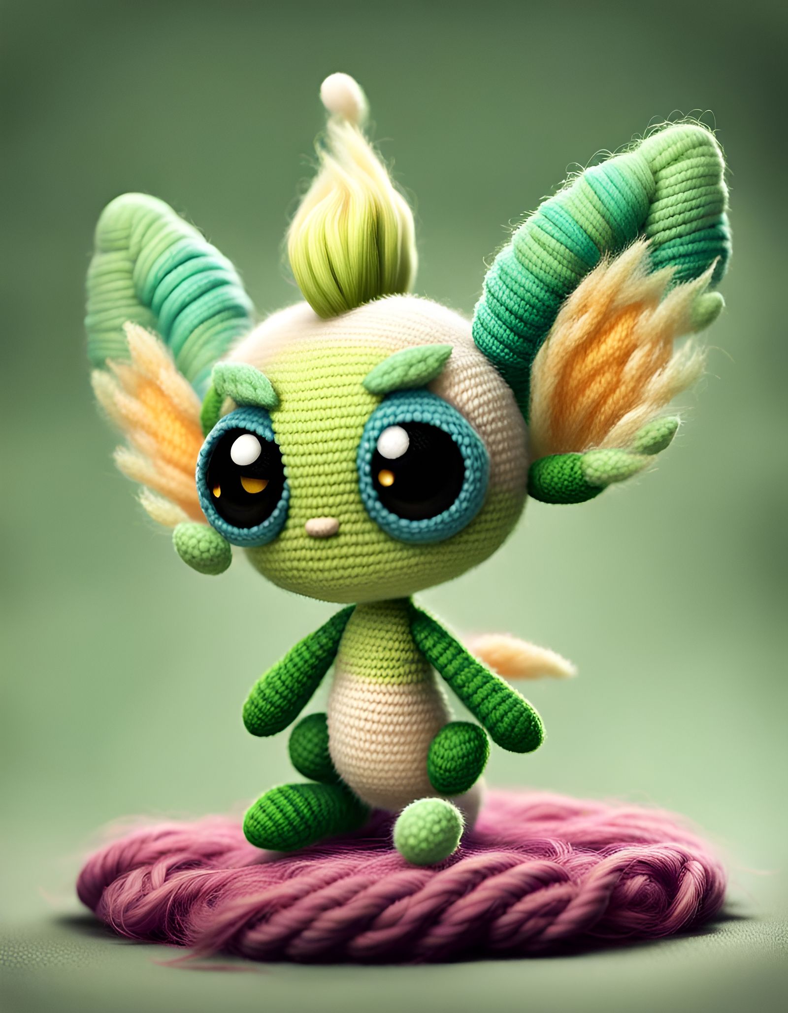 Plush Celebi Fairy Character Concept Art