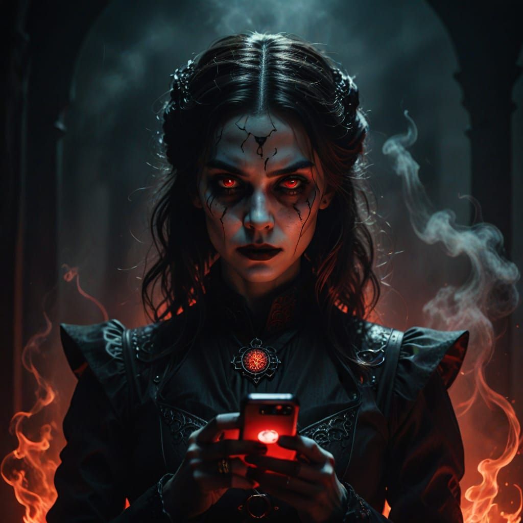 Gothic Vampire in Cinematic Darkness