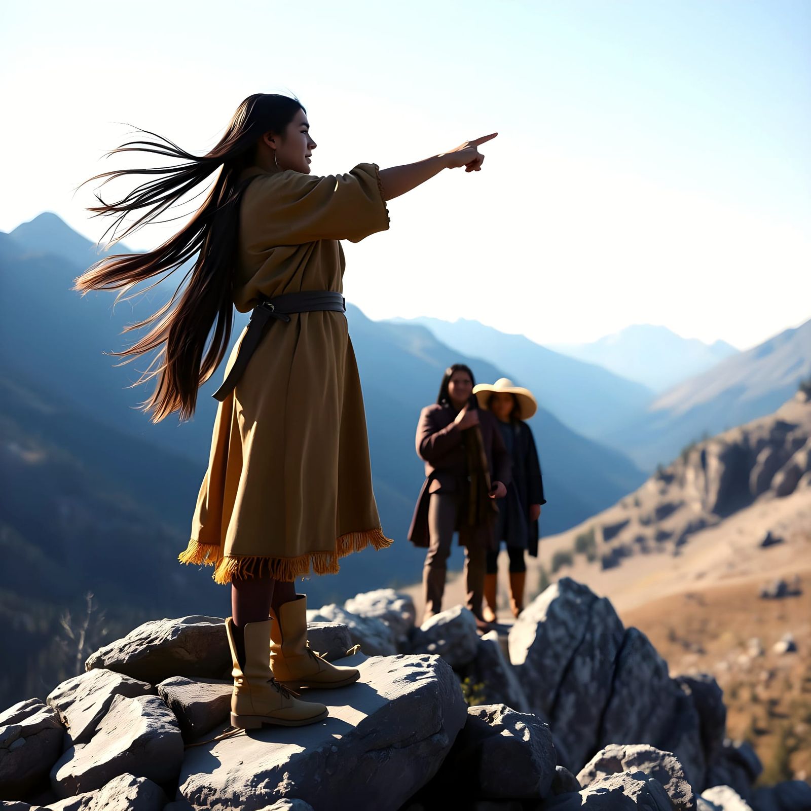 Sacagawea Leads the Way Through the Rocky Mountains