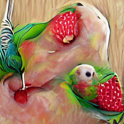 Strawberry Colored Parakeet Portrait