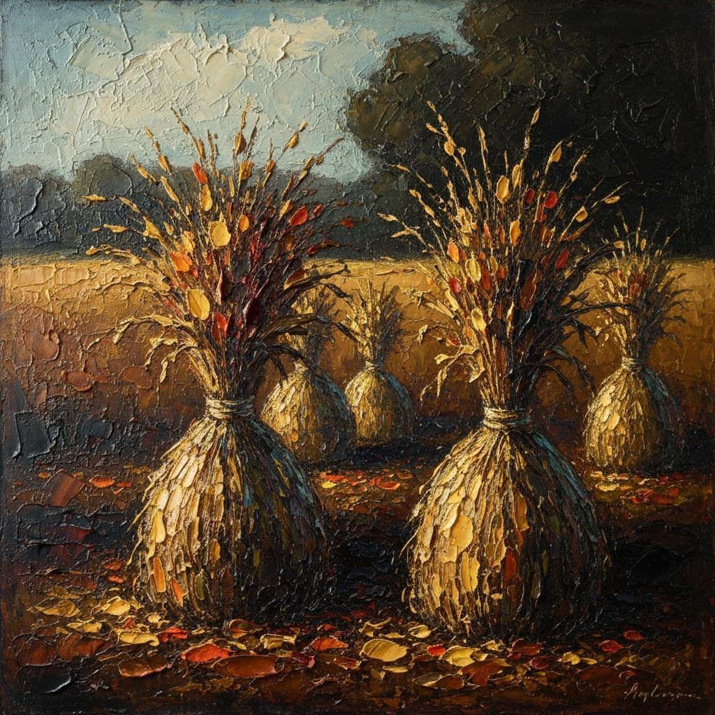 Dark Autumn Harvest Impasto Encaustic
