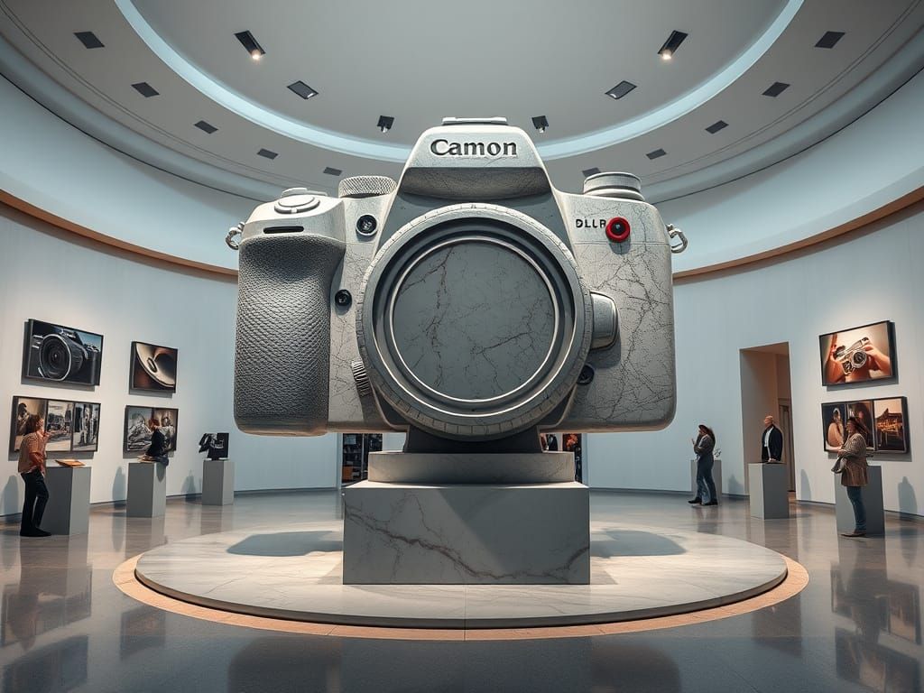 Monumental Camera Sculptures in Modern Art Museum