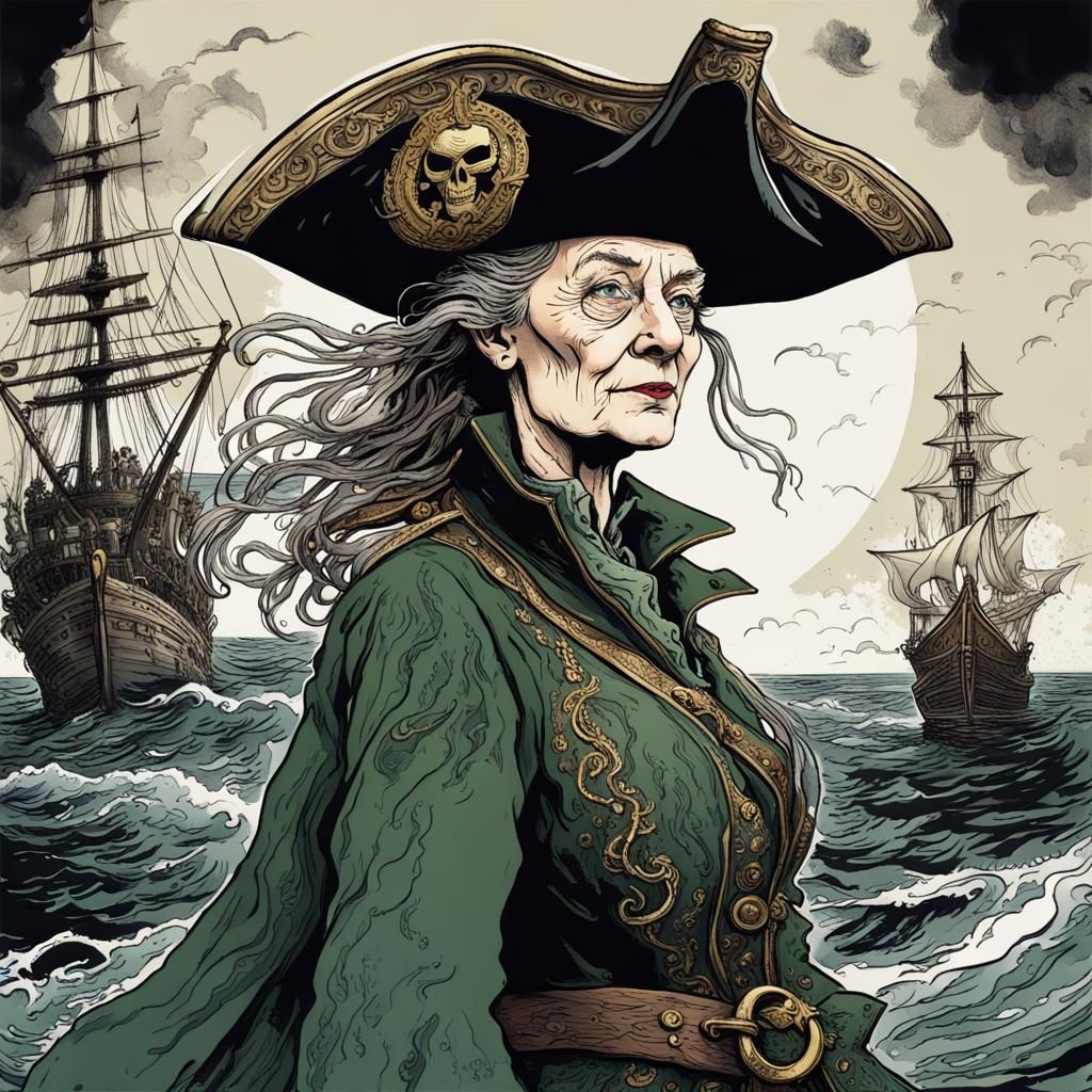 Minerva McGonagall as Pirate Captain, Digital Art