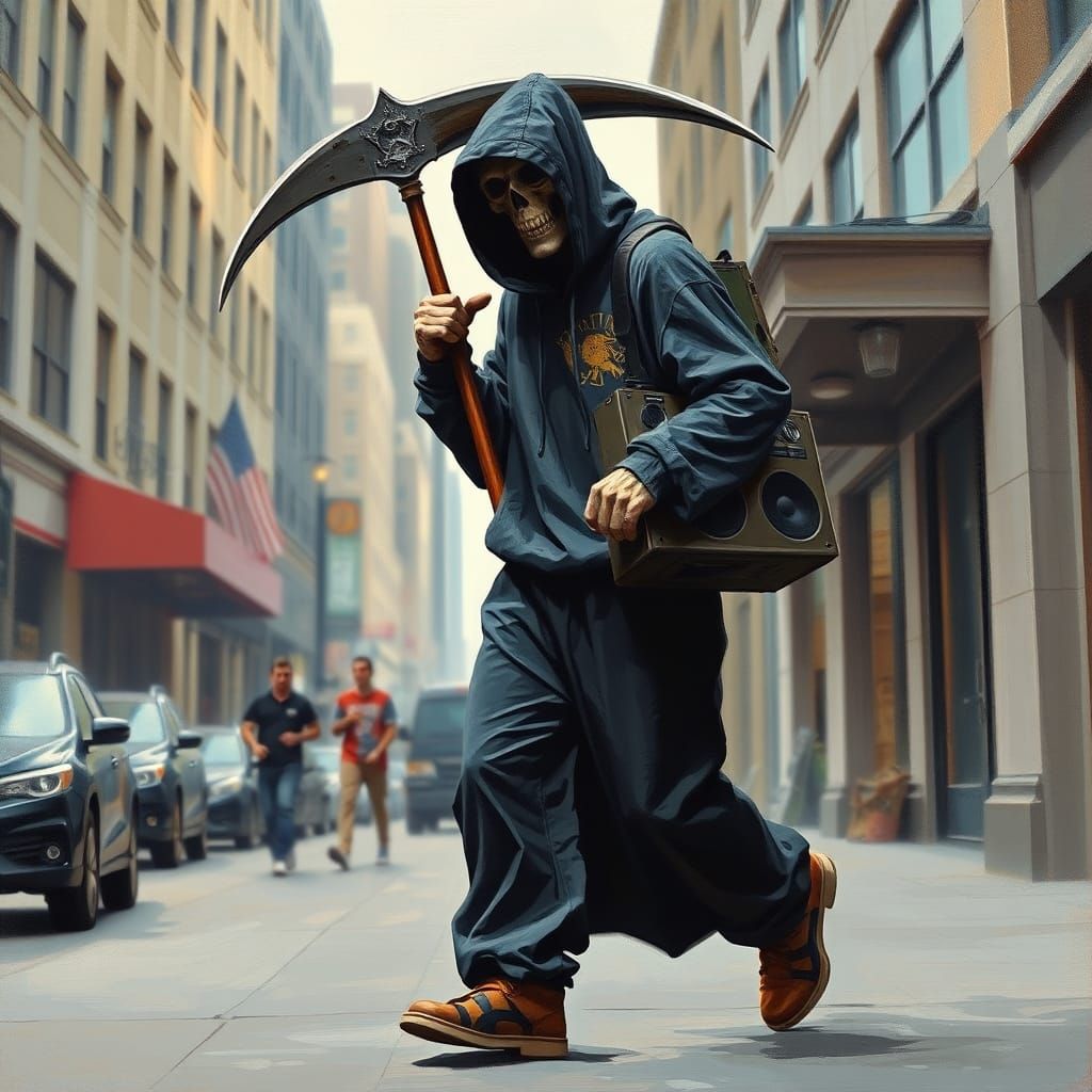The Grim Reaper as Urban Street Artist