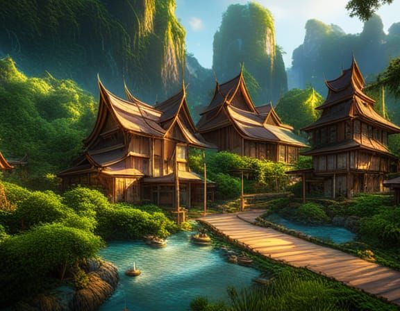 Original Thailand Countryside Village