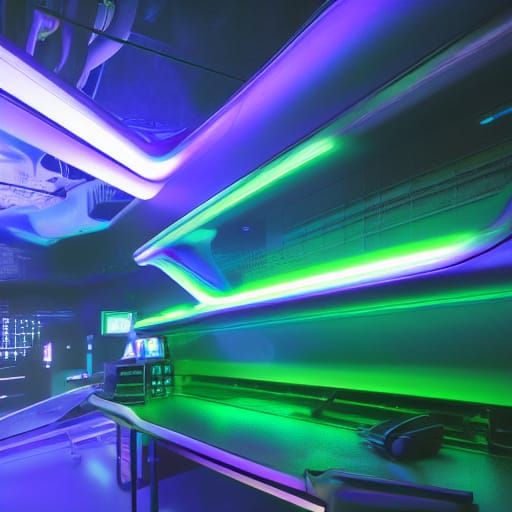 Sleek Futuristic PlayStation Console in High-Tech Laboratory