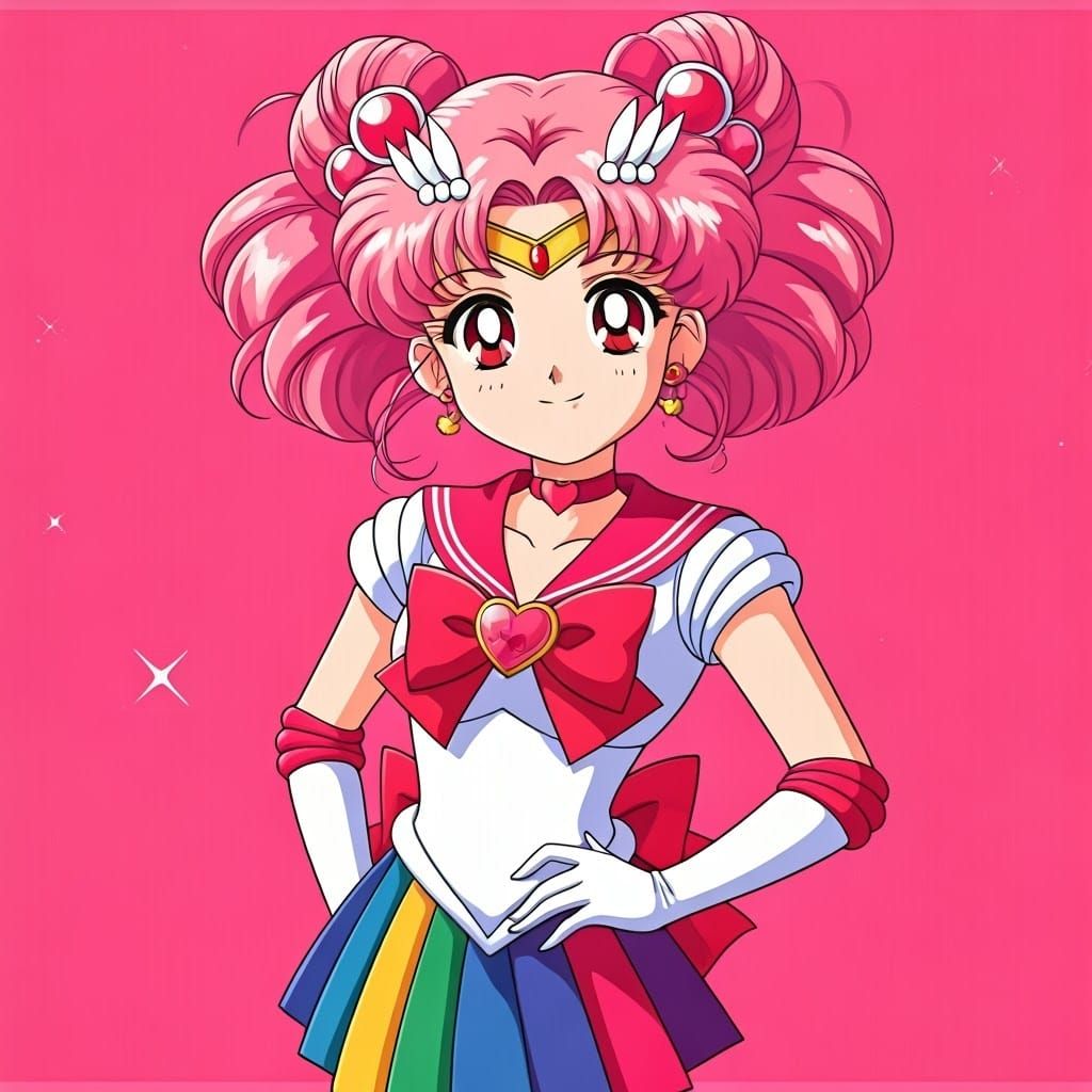Magical Girl Chibi Usa in Vibrant Anime Style
