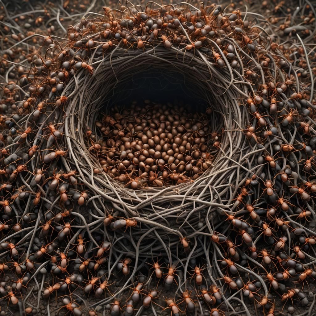Detailed Bull Ant Nest in Digital Matte Painting