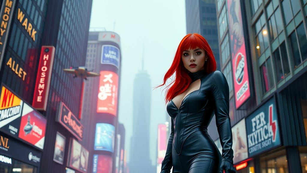 Cyberpunk Woman in Neon Metropolis