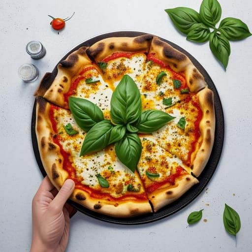 Mouthwatering Pizza in Warm-Toned Oil Painting