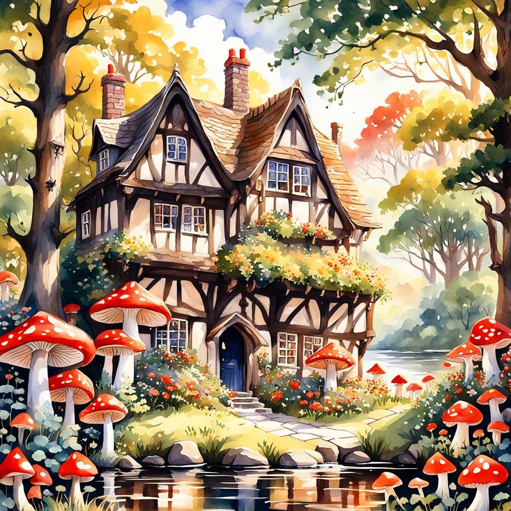 Enchanting Cottage Restaurant in Gothic Fairycore Style
