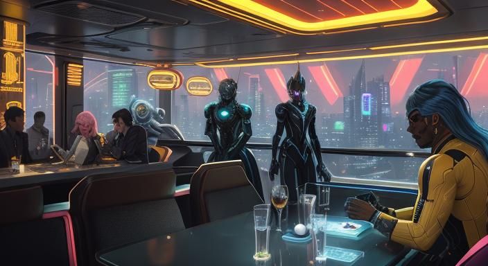 Futuristic Cityscape: Neoterra Restaurant in Industrial Sci-...