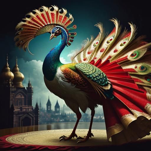 Majestic Peacock with Intricate Details in HDR