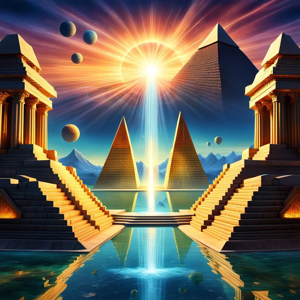 Science Fantasy Temple with Atlantean Architecture