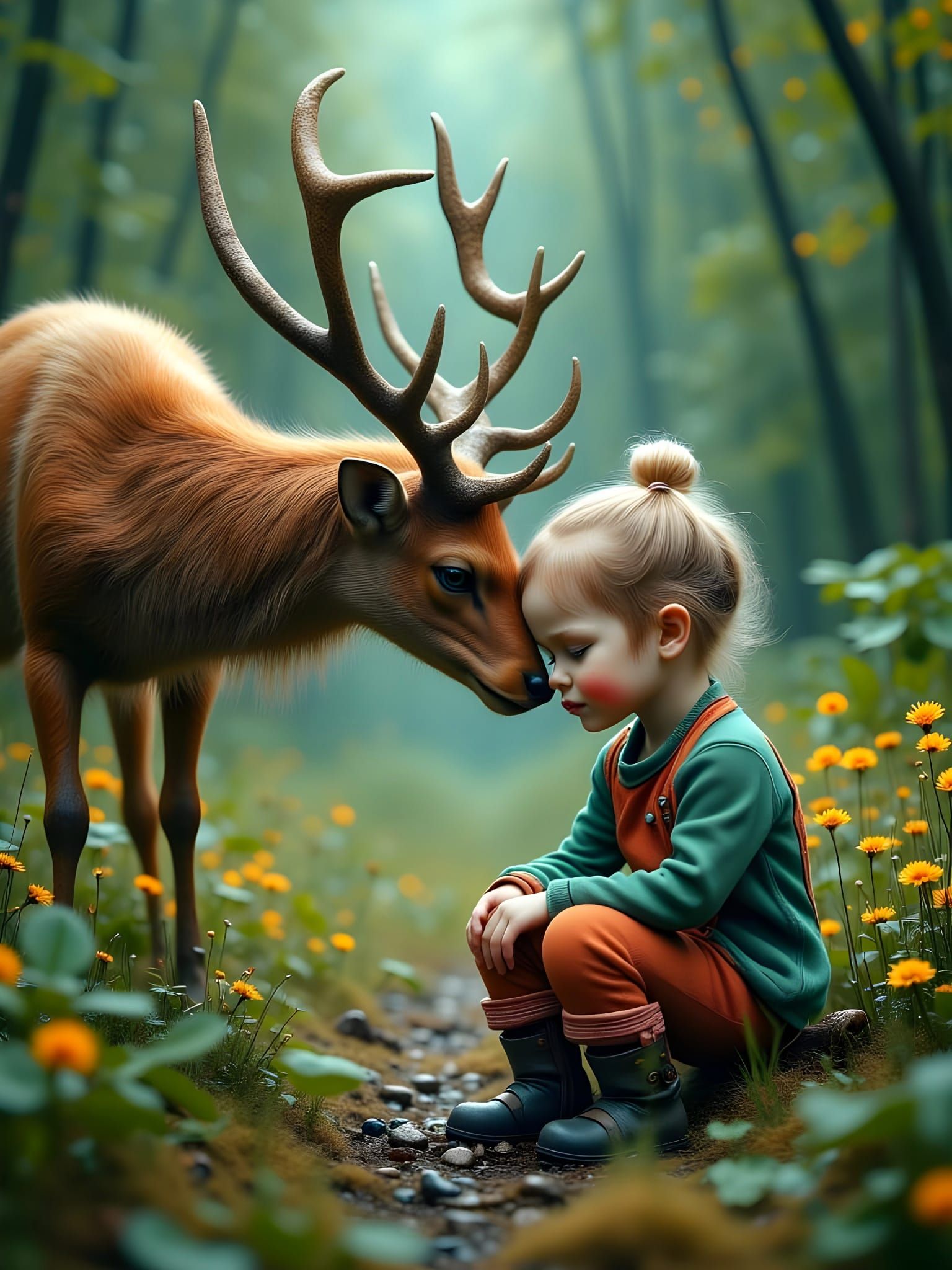 Tender Moment of Connection Between a Lost Toddler and a Cur...