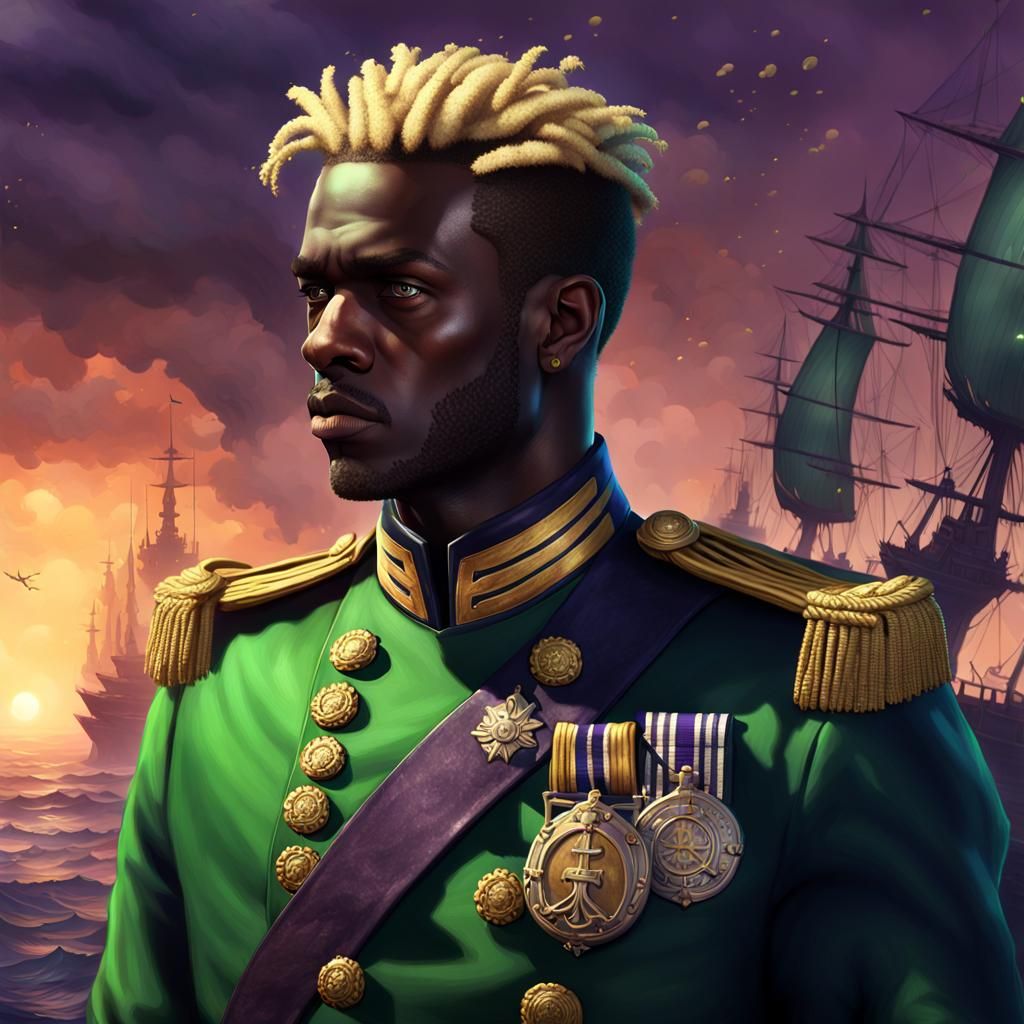 Dark Fantasy Naval Officer Concept Art in 8K