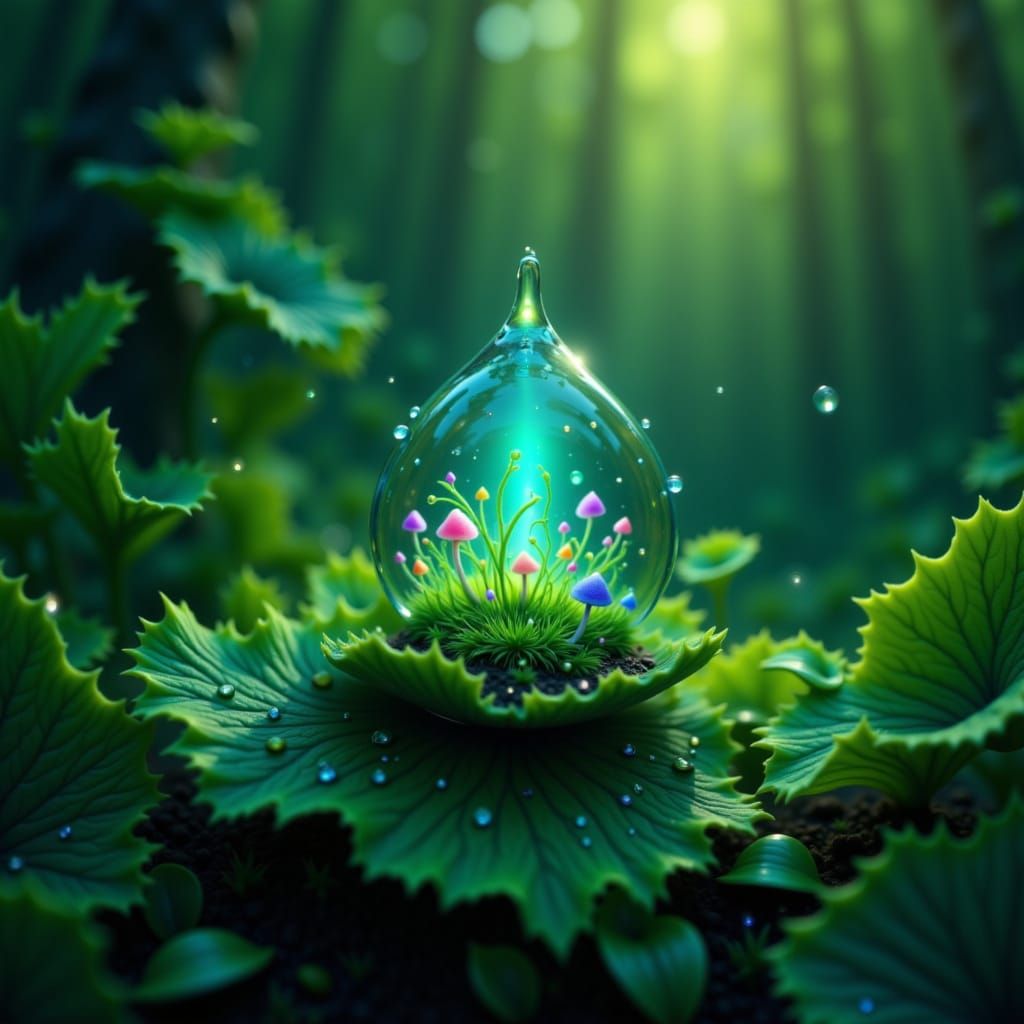Bioluminescent Forest Dewdrop World