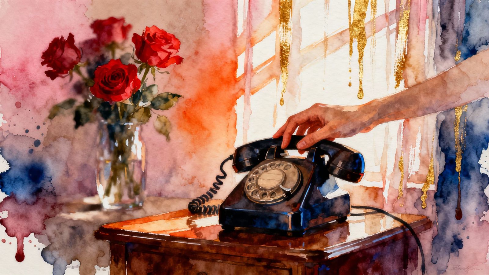 Textured Oil Painting Expressing Deep Love with Alcohol Ink ...