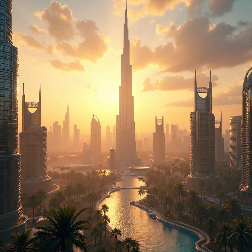 Burj Khalifa Golden Hour View in Ultra-High Definition
