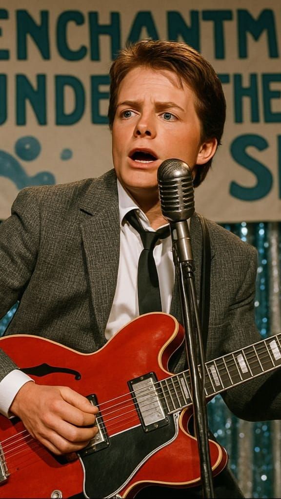 Marty McFly Rocks a 50s Prom Stage