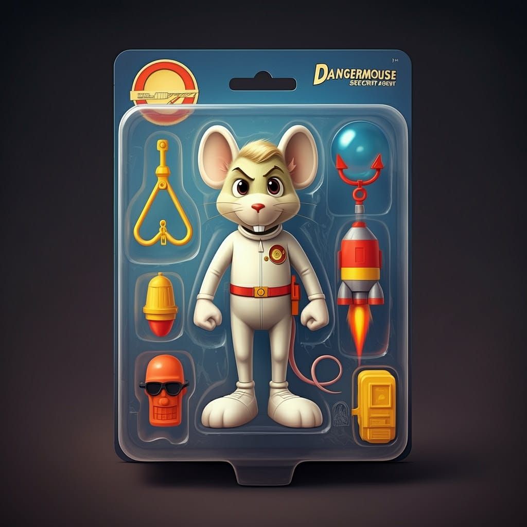 Retro-Style Action Figure Secret Agent Mouse